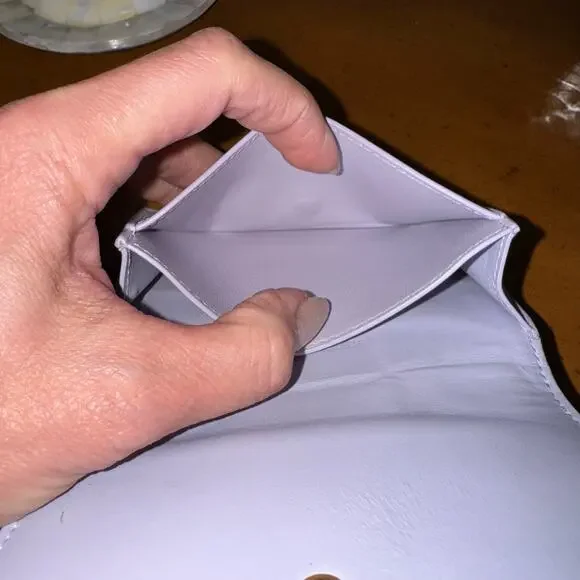 Bottega Veneta Maxi Intrecciato Card Holder Small Wallet Purple Lambskin - Picture 4 of 10